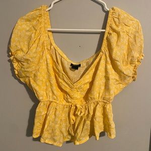 Yellow cropped blouse